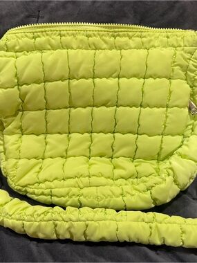 Urban Expressions Neon Green Quilted Puffer Crossbody Bag